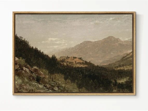 Southandart Vintage Landscape Framed Print Antique Mountain - Etsy | Etsy (US)