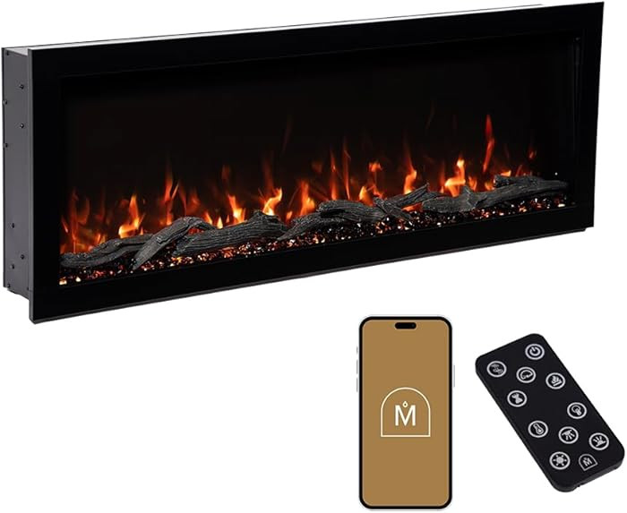 Modern Ember Highmark 50 Inch Smart Linear Electric Fireplace - Premium Flame with 10 Colors, Sle... | Amazon (US)