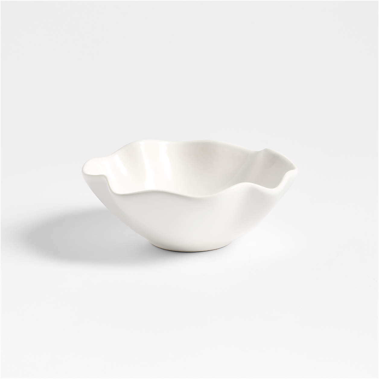 White Ruffle 5.5" Snack Bowl + Reviews | Crate & Barrel | Crate & Barrel