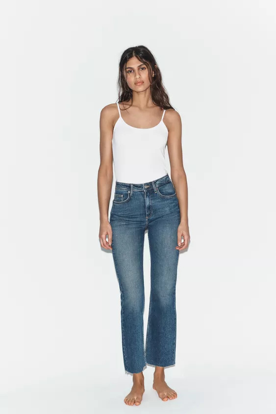TRF CROPPED FLARE HIGH-WAIST JEANS | Zara FR