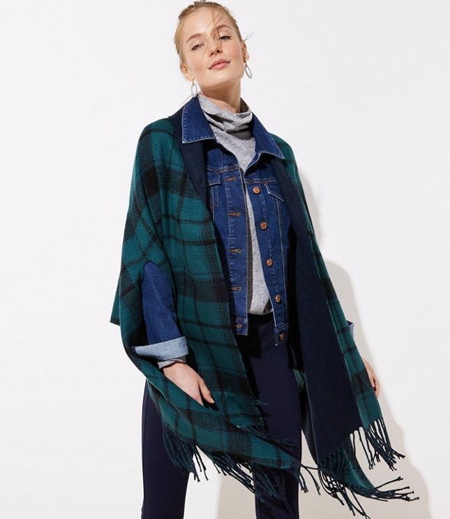 Plaid Fringe Wrap | LOFT | LOFT