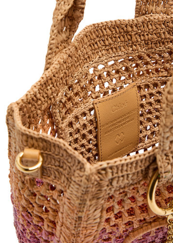 Summer Banana logo leather and raffia tote | Harvey Nichols