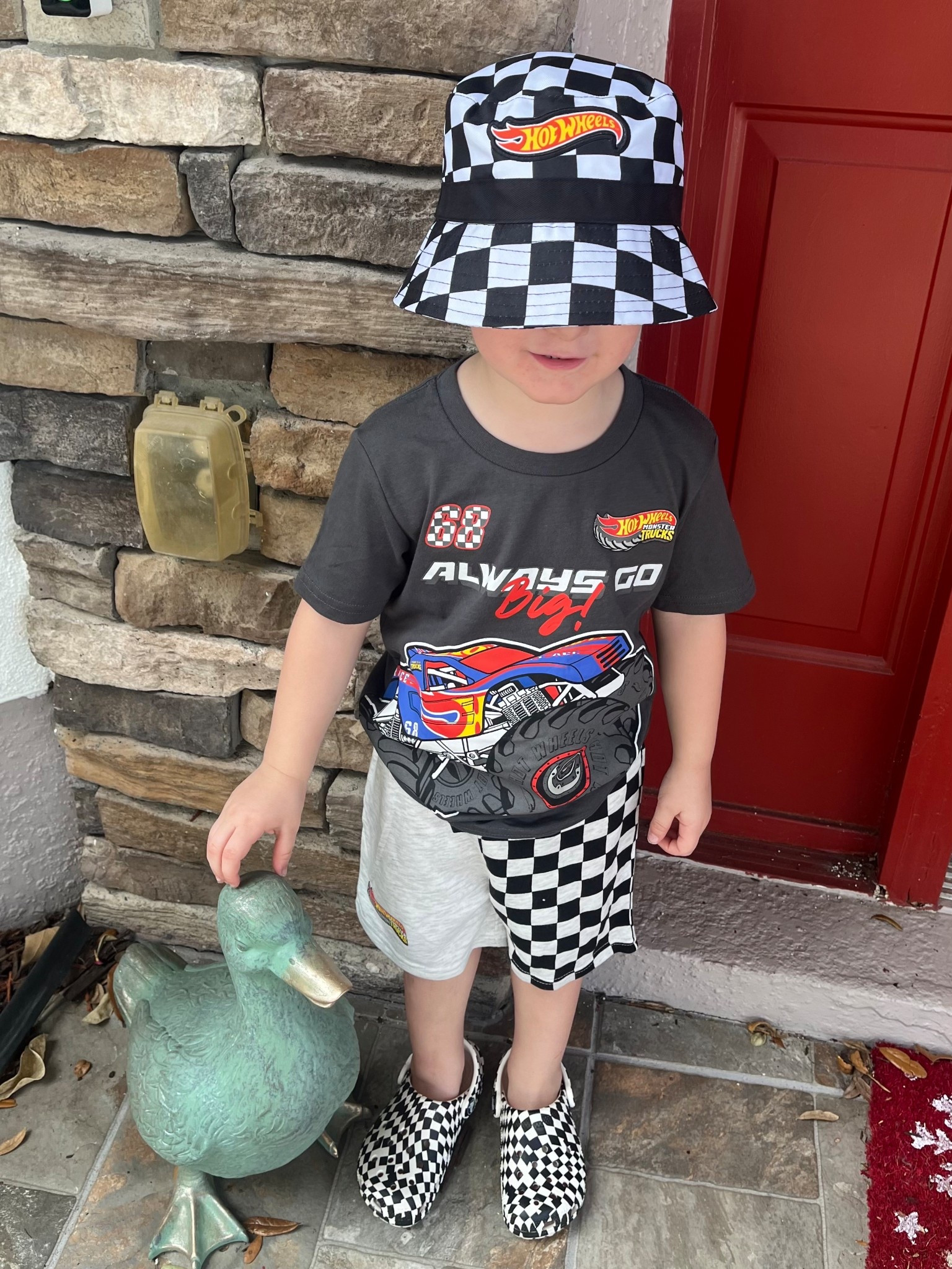 Hot Wheels Monster Truck checkerboard outfit for my toddler! The hat and crocs were the perfect accessories for this boy’s shorts set from @Target! #newattarget #targetfinds #checkerboard #toddleroutfit #toddlerootd #toddlerclothing 

#LTKootd #LTKKids #LTKmomlife