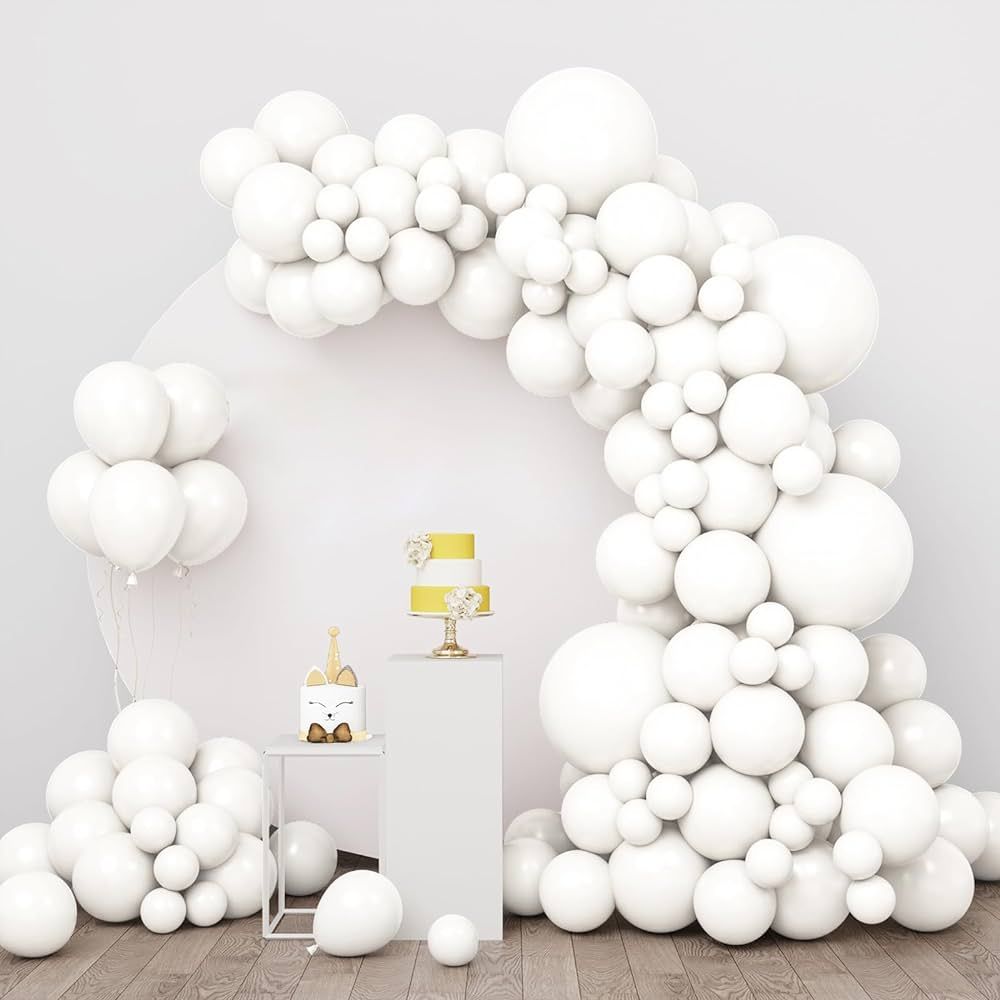 RUBFAC 138pcs White Balloons Different Sizes 18 12 10 5 Inch for Garland Arch, Premium Party Late... | Amazon (US)