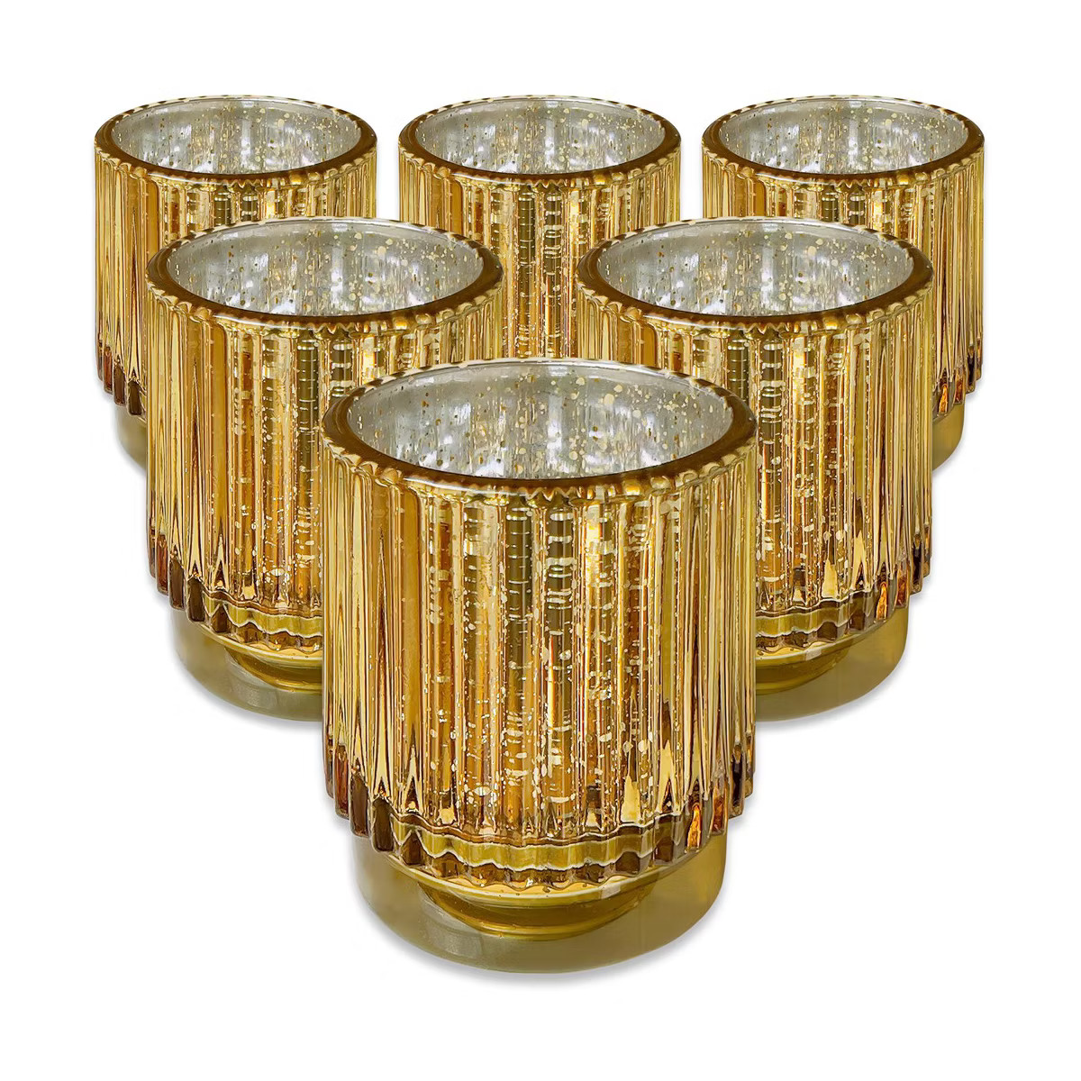Ribbed Glass Votive Candle Holder (Set of 6) | Target
