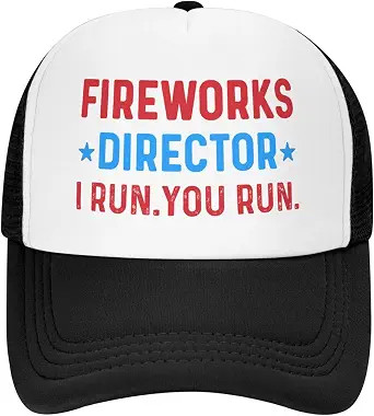 Philysonic Fireworks Director I Run You Run Trucker Hat for Men Baseball Caps Adjustable Hats | Amazon (US)