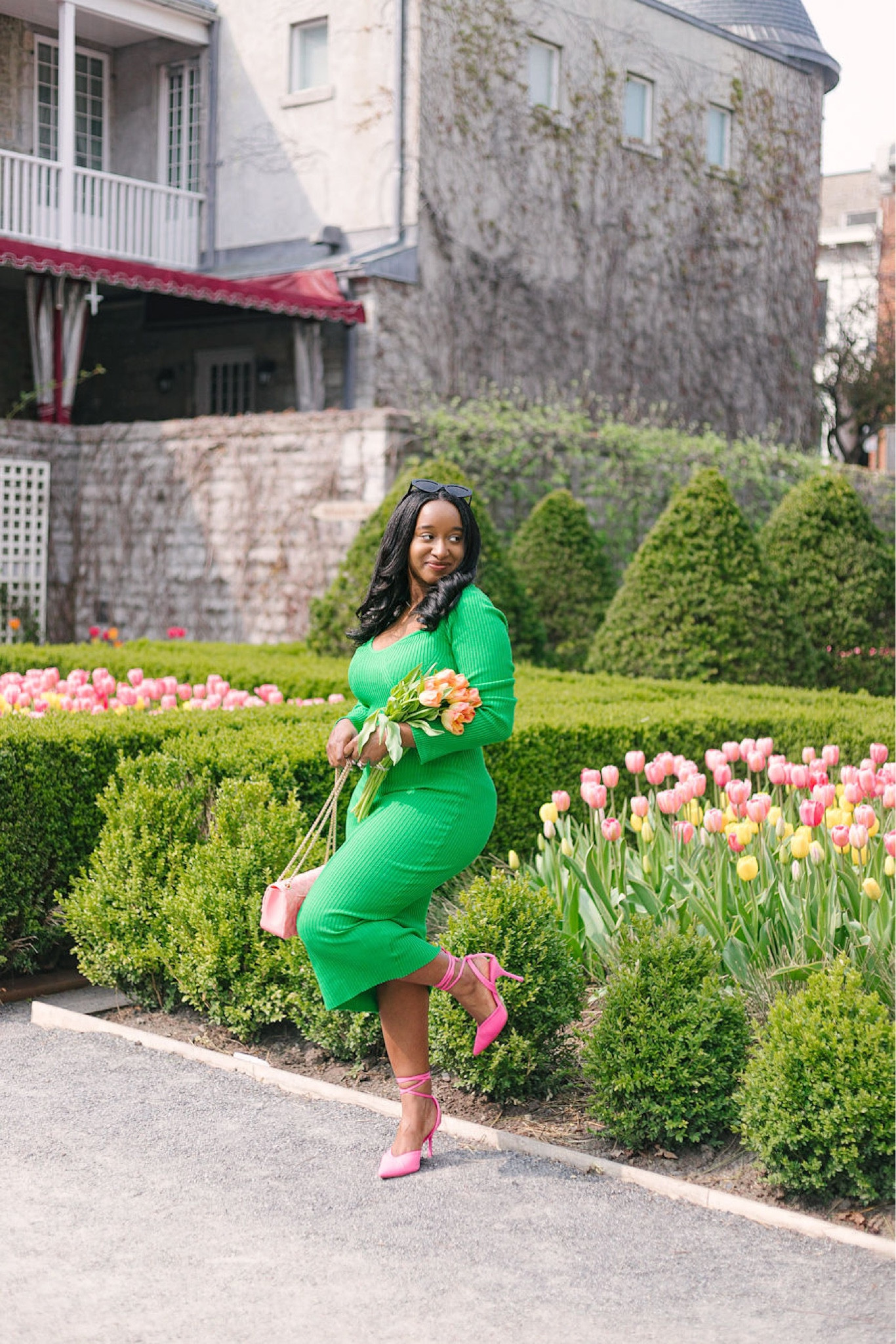Spring dress
Spring outfit
Green dress
Pink shoes
Pink sandals
Pink purse 
Pink bag
Green and pink 
Flowers 

#LTKsalealert #LTKfit #LTKstyletip
