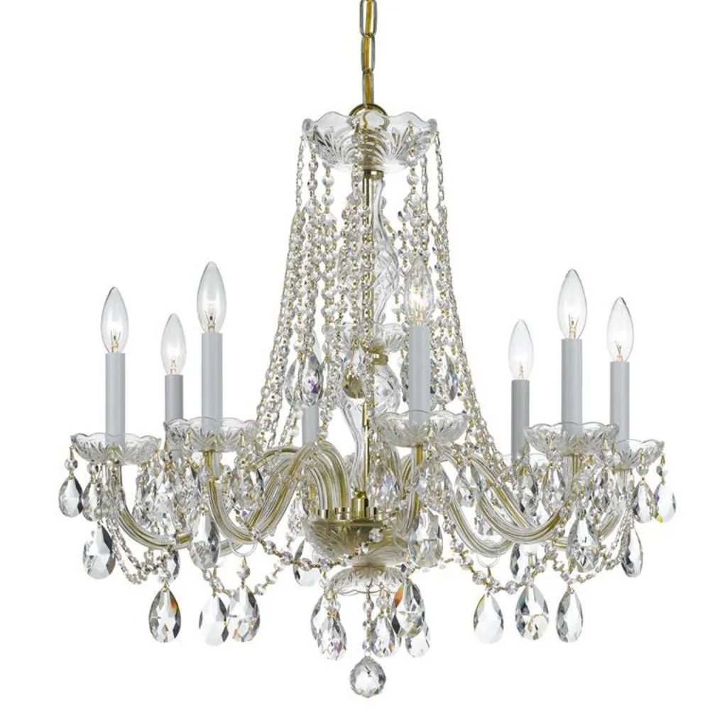Crystorama Traditional Crystal 8 -Light Polished Gold Crystal Metal Chandelier one_size | 1138-PB-CL-SAQ | Lowe's
