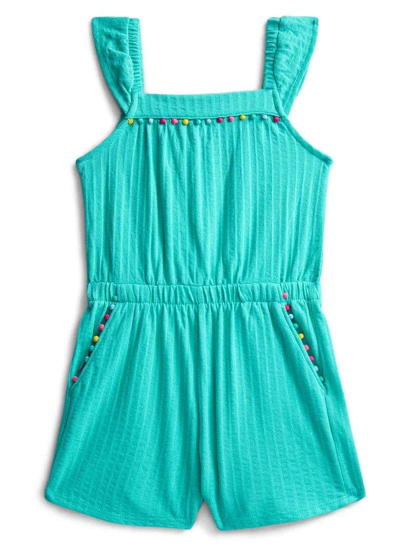 Wonder Nation Toddler Girls Ruffle-Strap Romper, Sizes 12M–5T | Walmart (US)