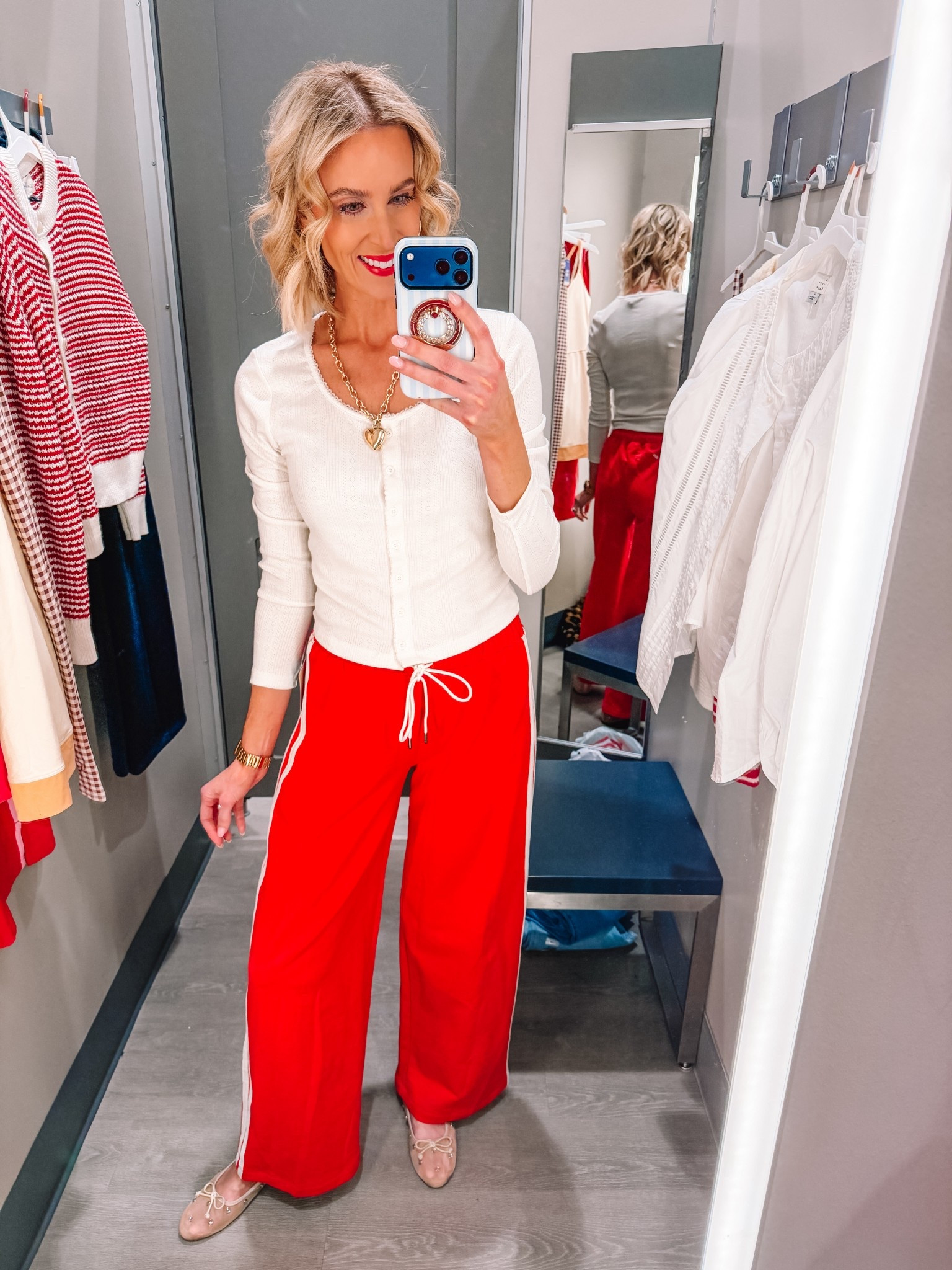 Love the color of these track pants from Target!

Button down cardigan / Classic style / Athletic style 

#LTKootd