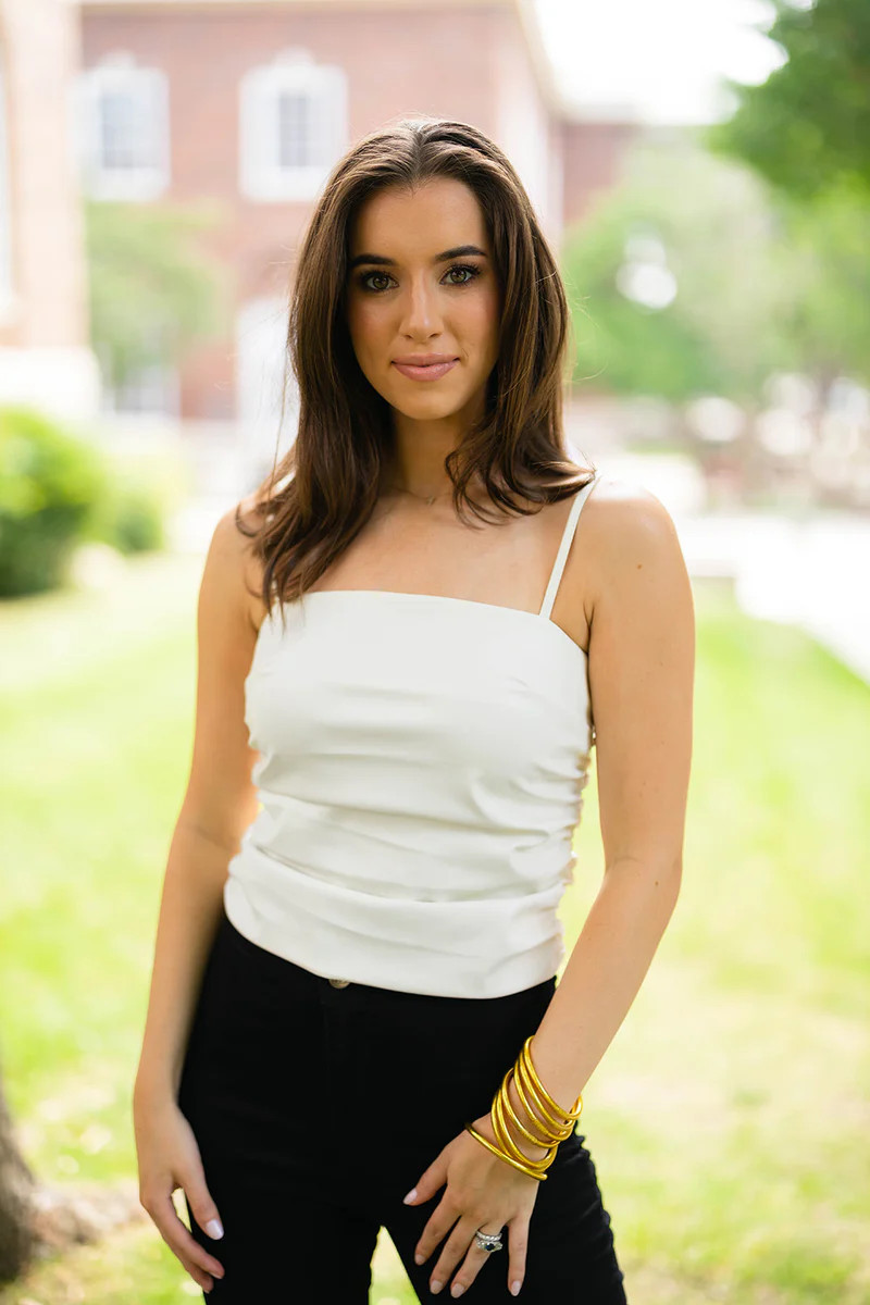 BuddyLove | Jolee Vegan Leather Tank Top | Cream | BuddyLove