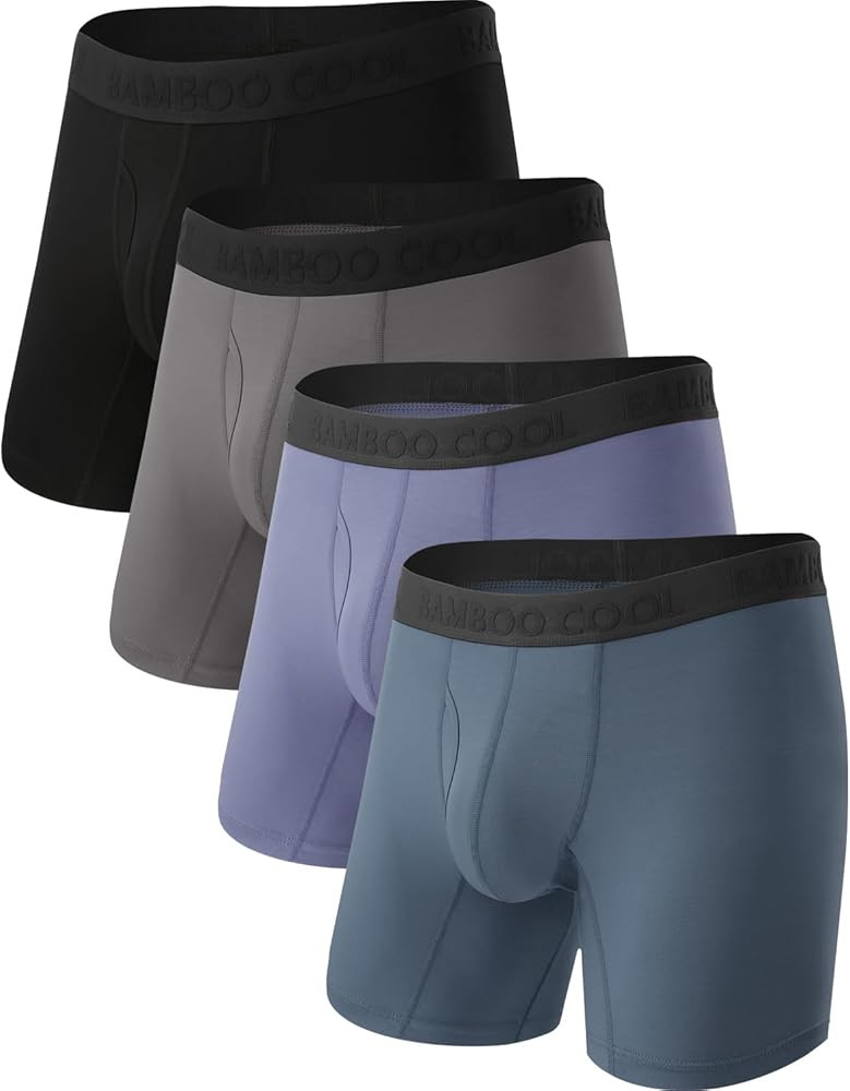 BAMBOO COOL Men's Ultra Breathable Underwear,No Riding Up Boxer Briefs with ComfortFlexible Waist... | Amazon (US)