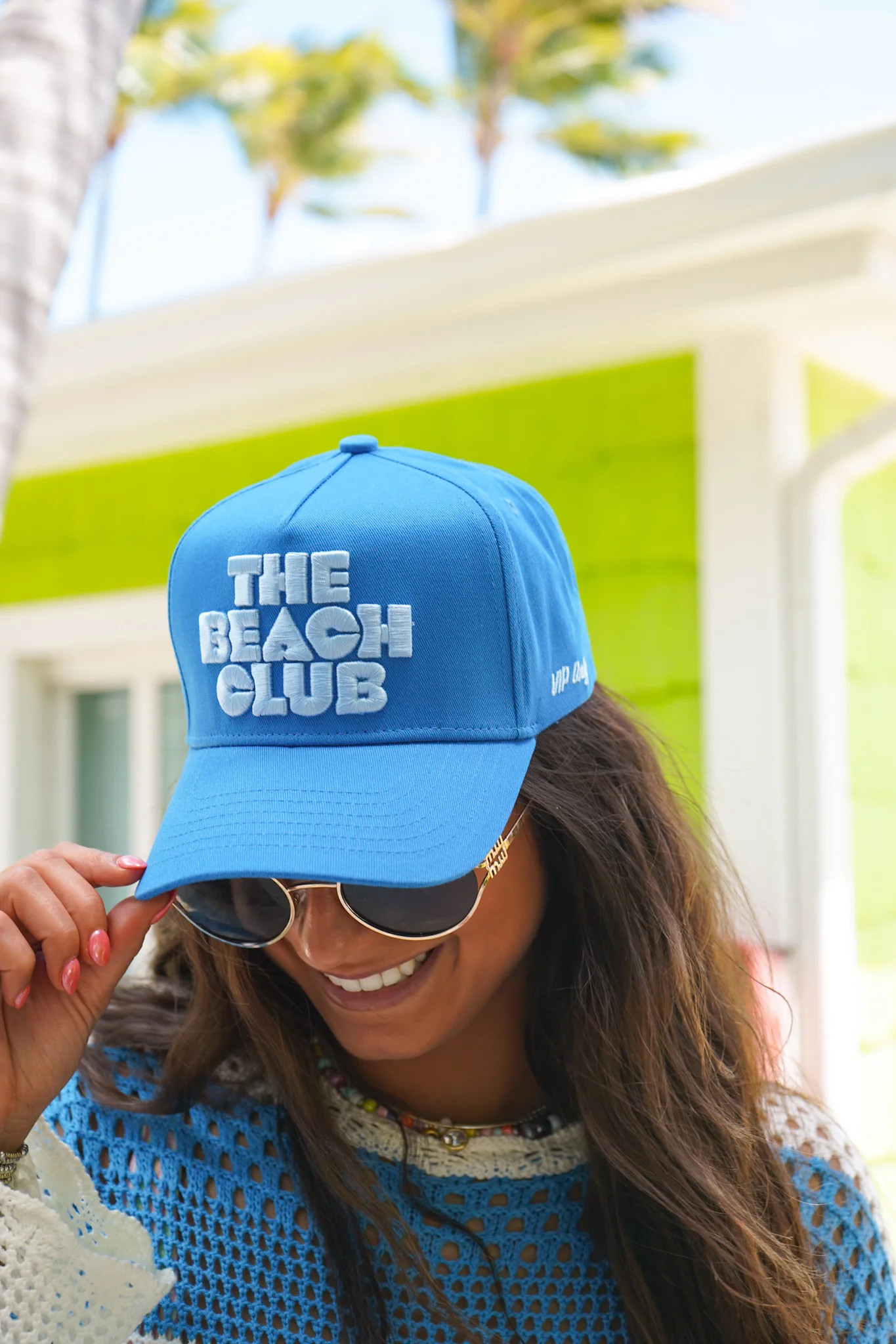 The Beach Club - Royal Blue Canvas Trucker Hat - PREORDER | KenzKustomz