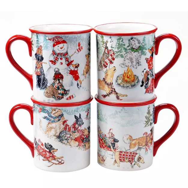 16oz 4pk Earthenware Special Delivery Mugs - Certified International | Target