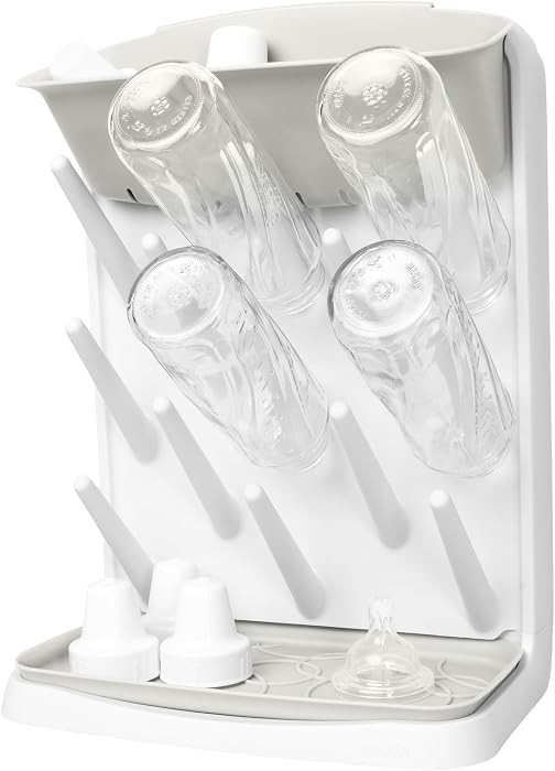 Ubbi Vertical Baby Bottle Drying Rack, Space Saving Countertop Drying Rack Baby Organizer, Oat | Amazon (US)