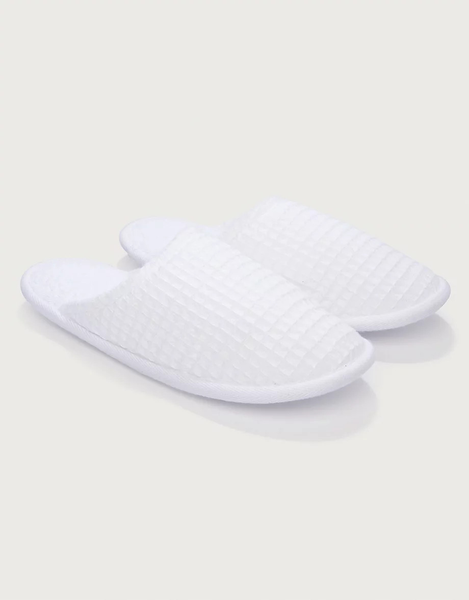 Unisex Organic Cotton Waffle Slippers | Slippers, Socks & Sleep Acc... | The White Company UK & ROW