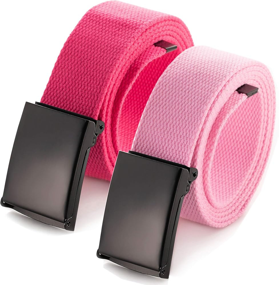 Mile High Life Cut To Fit Canvas Web Belt Size Up to 52" with Flip-Top Solid Black Military Buckl... | Amazon (US)