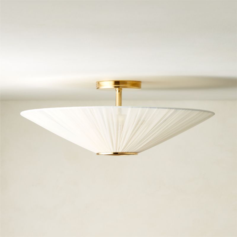 Goldie Nylon-Wrapped Flush Mount Light | CB2 | CB2