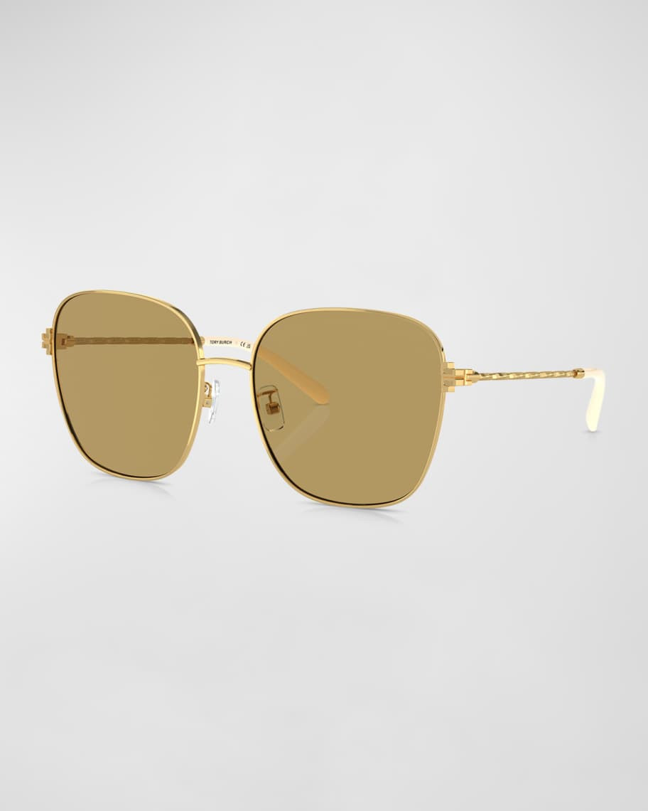 Tory Burch Twisted Metal Square Sunglasses | Neiman Marcus