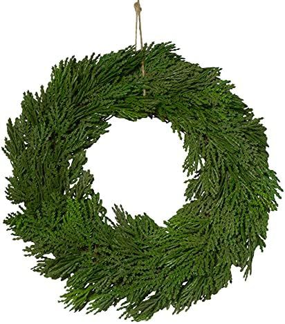 10 Inch Artificial Cedar Small Wreath, Winter Window Wreath, Pillar Candle Holder | Amazon (CA)