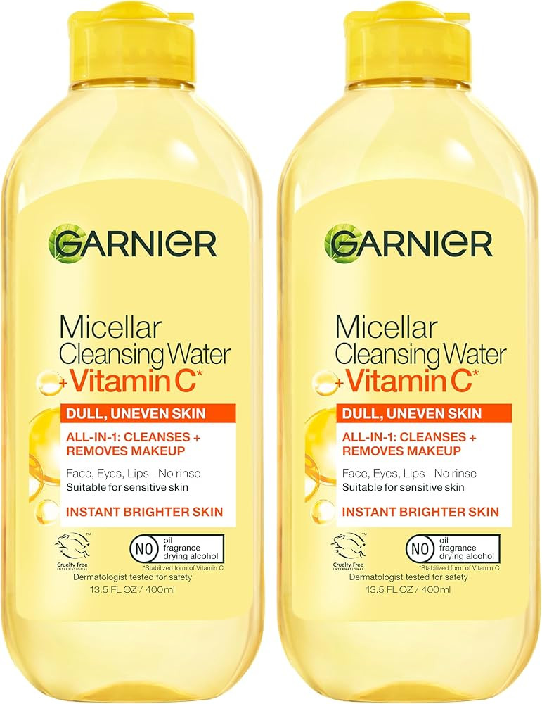 Garnier Micellar Water with Vitamin C, Facial Cleanser & Makeup Remover, Brightening & Hydrating,... | Amazon (US)