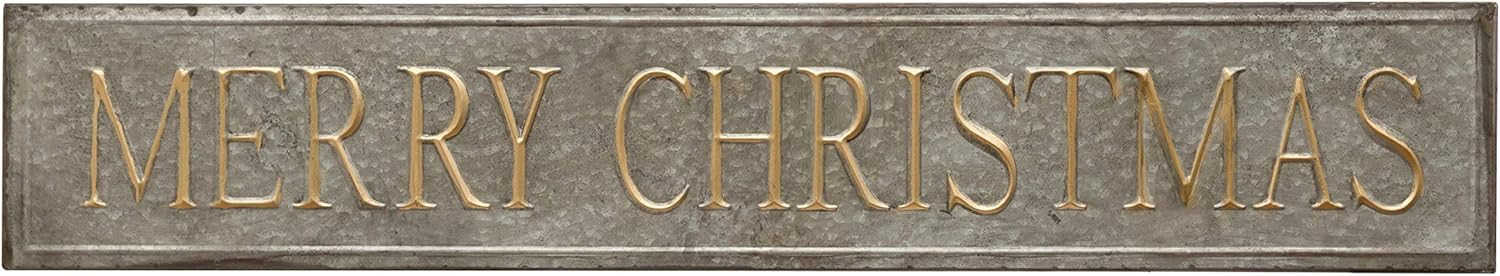 Creative Co-Op 44-1/2"W x 7-3/4"H Embossed Metal Décor Merry Christmas, Distressed Finish Wall A... | Amazon (US)