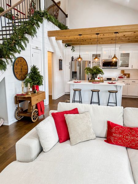 Introducing a pop of red this holiday season! ❣️✨

#christmasdecor #christmastree #homedecor #holidaydecor #garland #kitchen #cloudcouch #ashleyfurniture #nutcrackers #modernfarmhouse #livingroom 

#LTKHoliday #LTKSeasonal #LTKFind