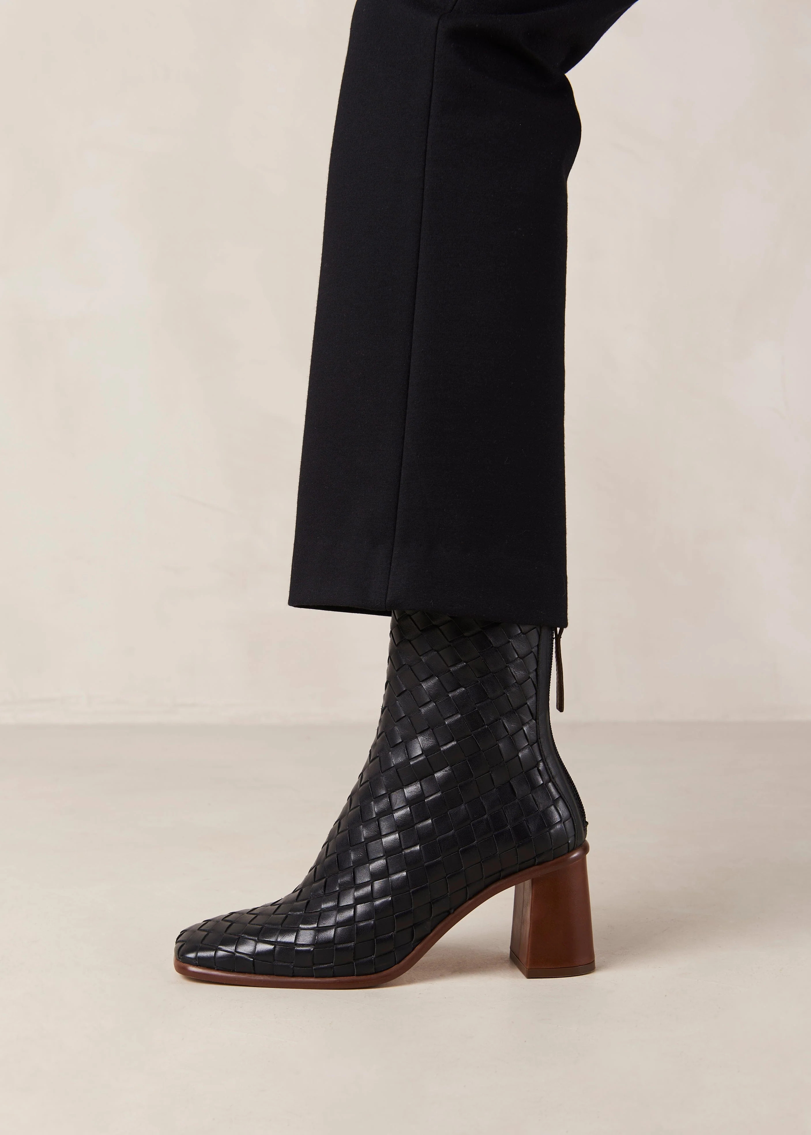 West - Braided Black Ankle Boots | ALOHAS | Alohas US