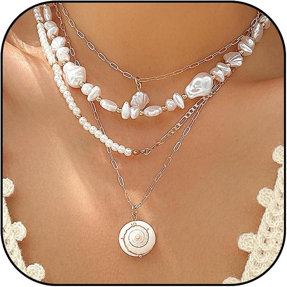 Starfish Necklace Gold Shell Necklace Seashell Necklaces for Women Ocean Necklaces Beach Vacation... | Amazon (US)