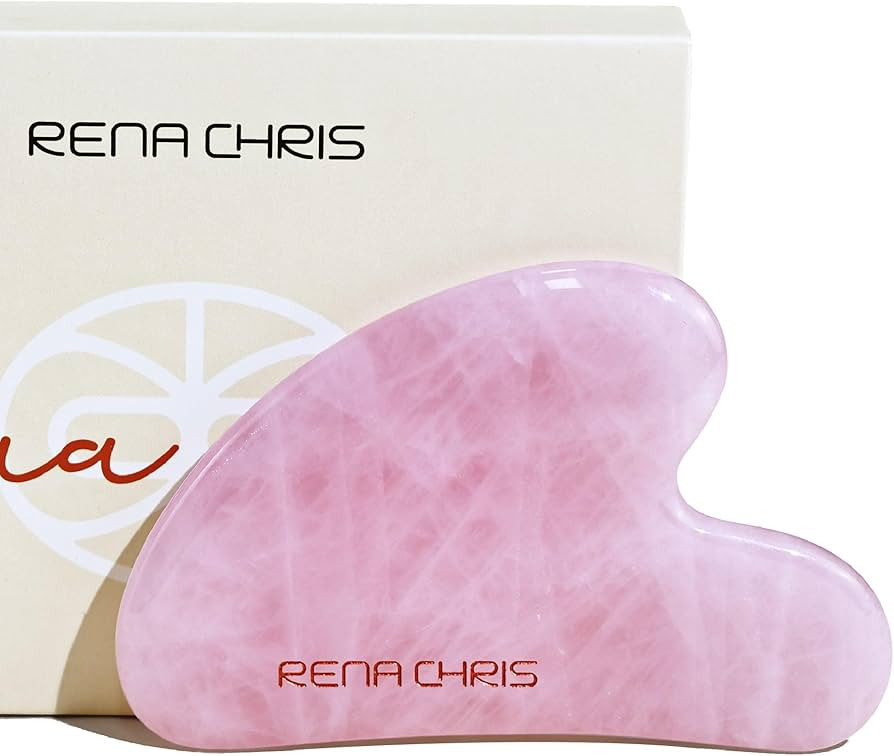Rena Chris Gua Sha Facial Tools, Natural Rose Quartz Gua Sha Stone, Guasha Tool Face for Jawline ... | Amazon (UK)