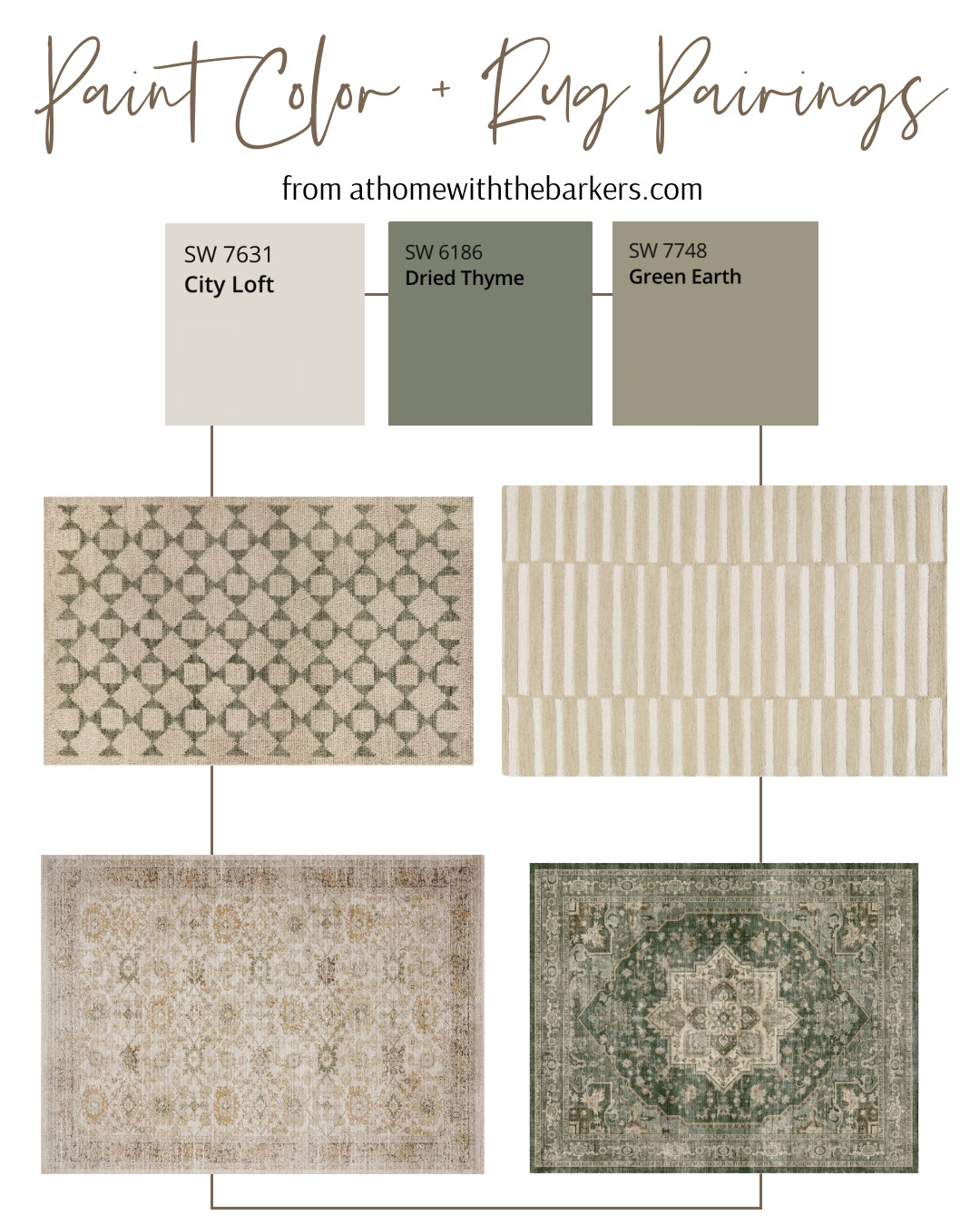 Paint color and rug pairings for green, interior design ideas for the home, DIY home decorating 

 #LTKHome #LTKSaleAlert