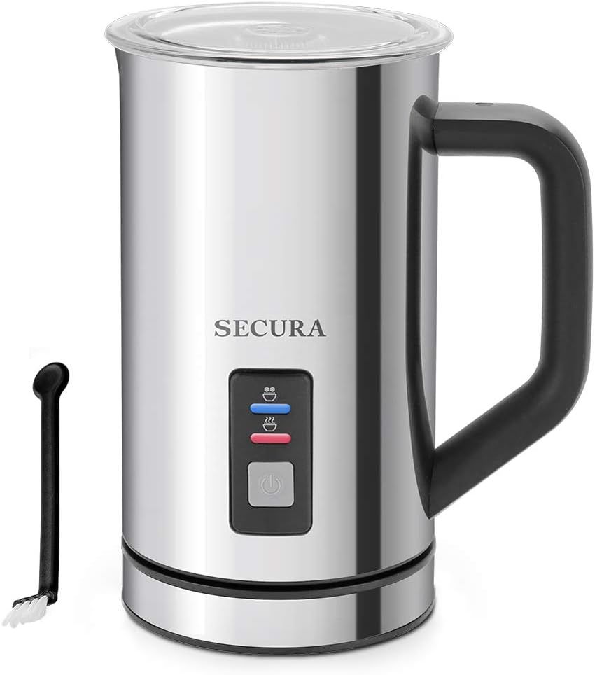 Secura Milk Frother, Electric Milk Steamer Stainless Steel, 8.4oz/250ml Automatic Hot and Cold Foam  | Amazon (US)
