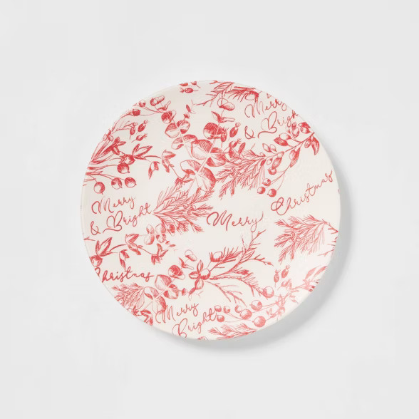 7" Melamine Toile Layering Plate Red - Threshold™ | Target