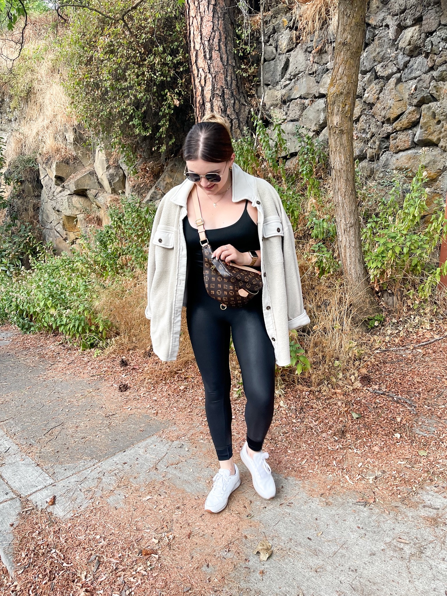 Casual travel outfit idea for fall! Featuring my leather leggings and a shacket

I’m wearing a M tank, shacket, and leggings with size 9 sneakers 

#LTKSeasonal #LTKstyletip #LTKunder100