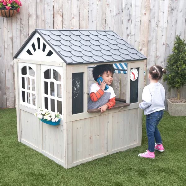 Hillcrest 4.49' x 4.49' Outdoor Solid Wood Playhouse | Wayfair North America