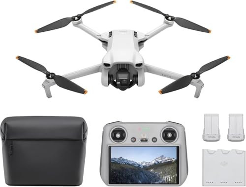 DJI Mini 3 Fly More Combo (DJI RC), Drones with Camera for Adults 4K, 3 Batteries for 114-min Flight Time, Vertical Shooting, 32800ft (10km) Video Transmission, Lightweight Mini Drone for Beginners | Amazon (US)
