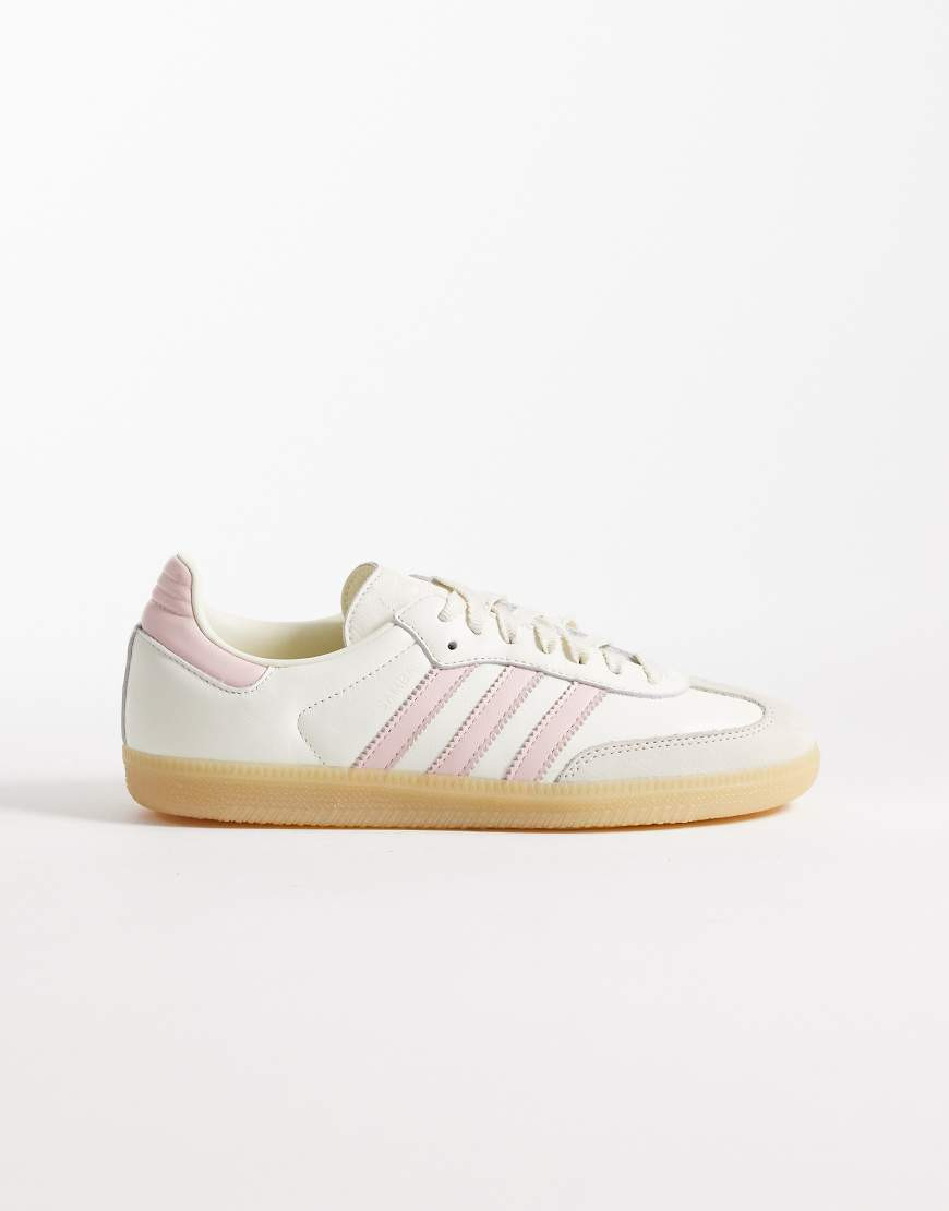 adidas Originals Samba OG sneakers in white and light pink | ASOS (Global)