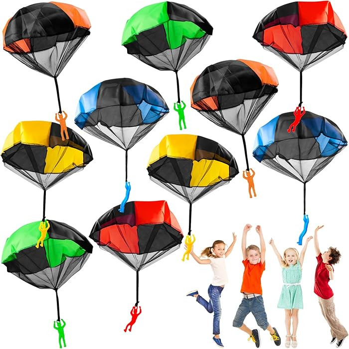 OJYUDD 10 Pack Parachute Toy for Kids,Tangle Free Figures Parachute,Throwing Flying Toys Parachut... | Amazon (US)