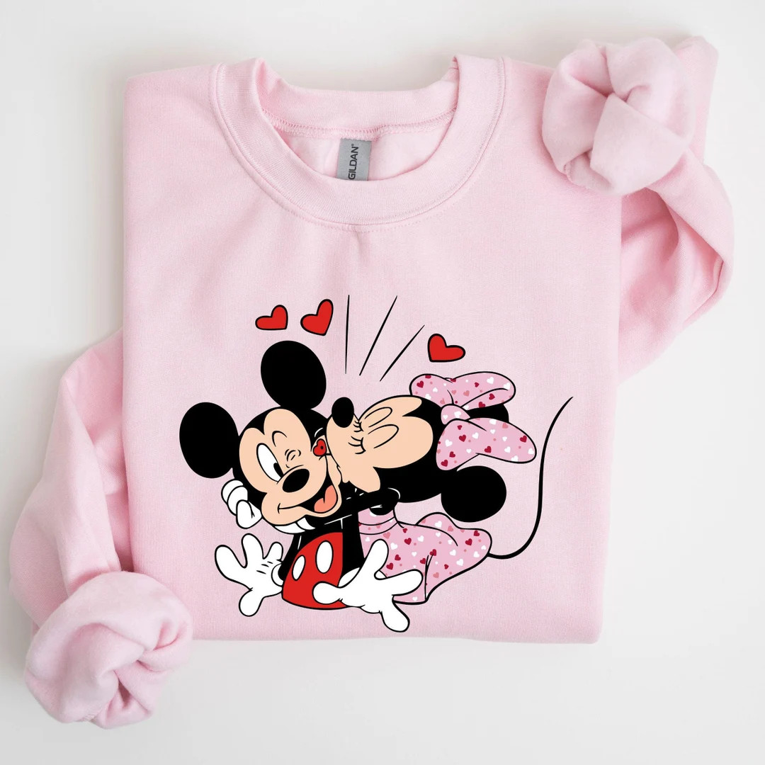 Disney Couple Shirt, Mickey and Minnie Valentine Sweatshirt, Disneyland Love Hoodie, Disney Lover... | Etsy (US)