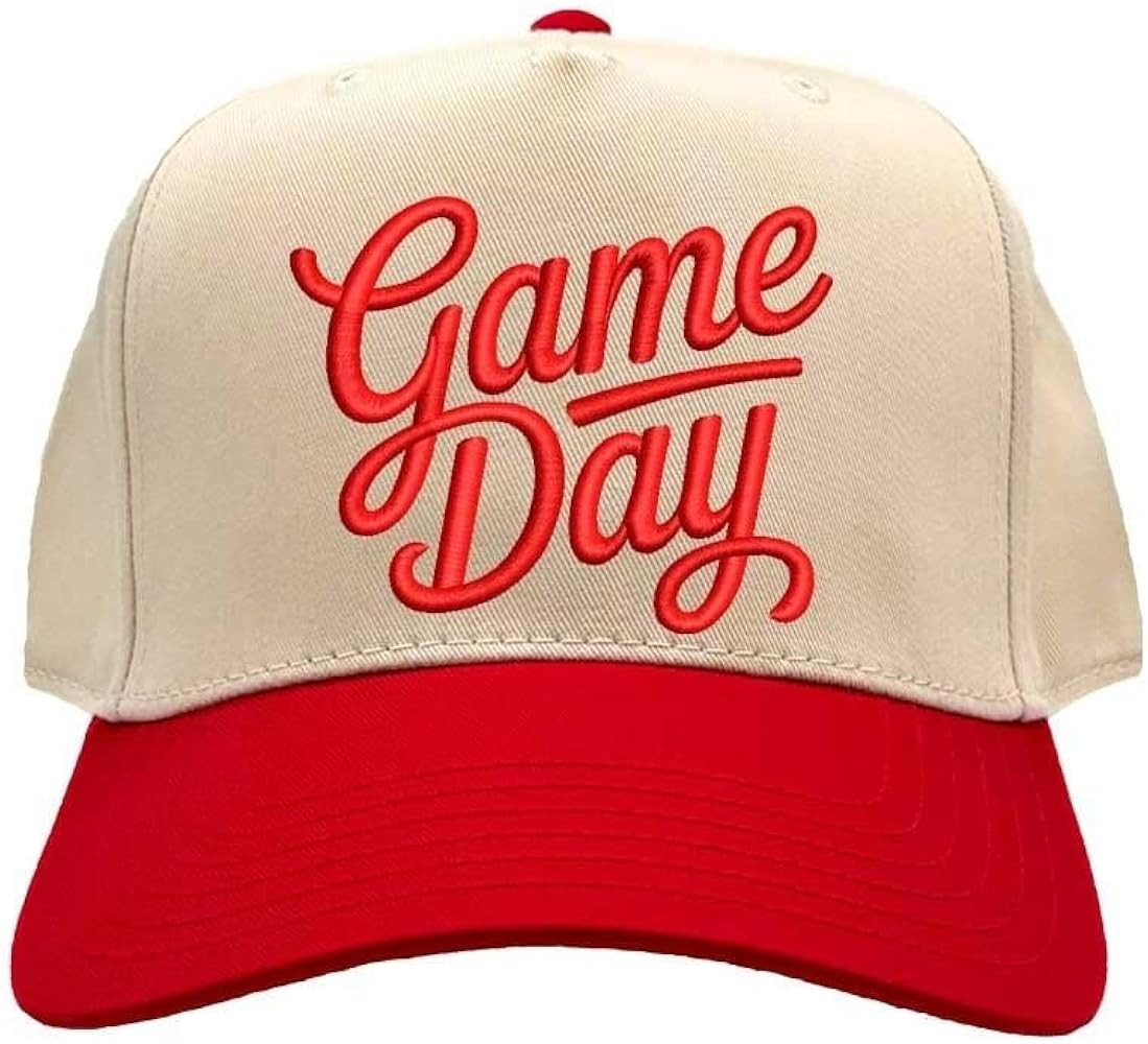 Game Day 3D Embroidered Two-Tone Dad Hat, 5-Panel Baseball Cap, Adjustable Unisex Streetwear | Amazon (US)