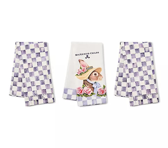 MacKenzie- Childs Set of 3 Printed Tea Towel Set - QVC.com | QVC