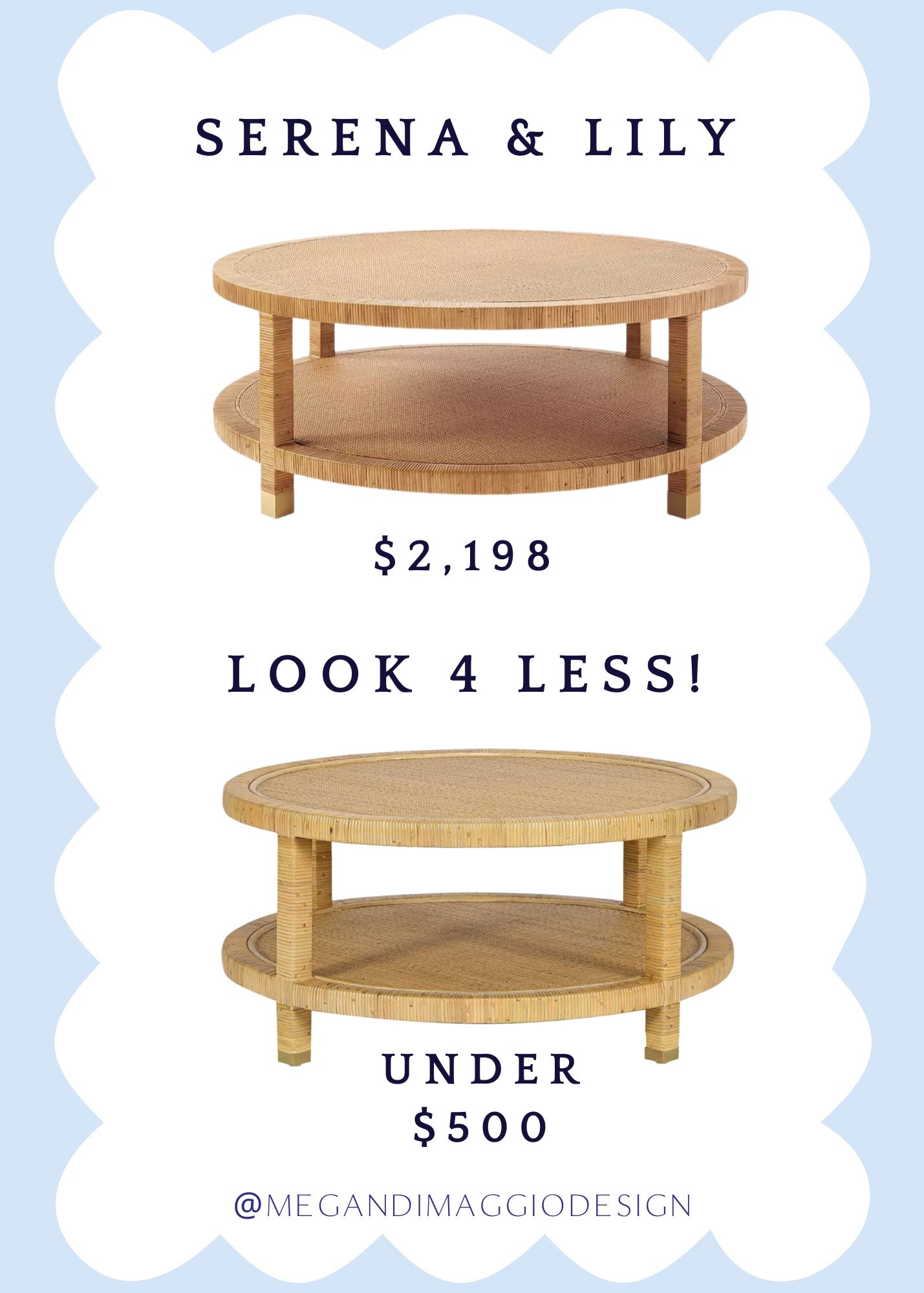 New!! Balboa round coffee table look for less!! This one has the gold capped feet too! Brand new and will go fast! Save hundreds vs. Serena & Lily’s!

#LTKHome #LTKSaleAlert #LTKSummerEdit