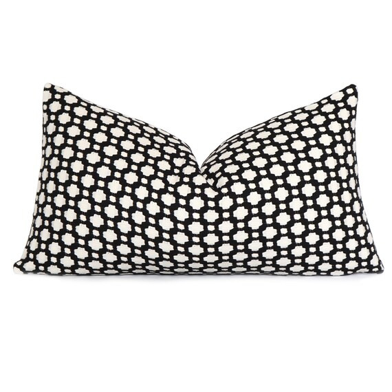 Schumacher Betwixt Black Throw Pillow Cover with Zipper, Lumbar Sham Cushion, Pillow Case, Toss A... | Etsy (US)