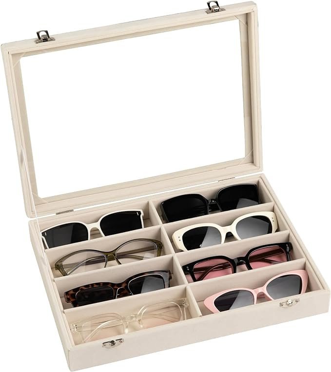 Frebeauty Sunglass Organizer,Velvet Glasses Organizer,8-Slot Sunglasses Tray for Drawer, Men's/Wo... | Amazon (US)
