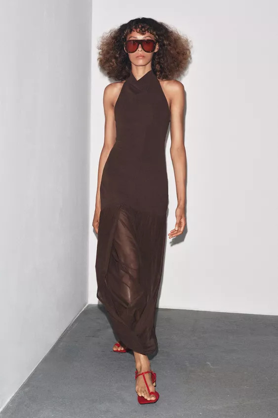 COMBINATION HALTER DRESS | Zara US