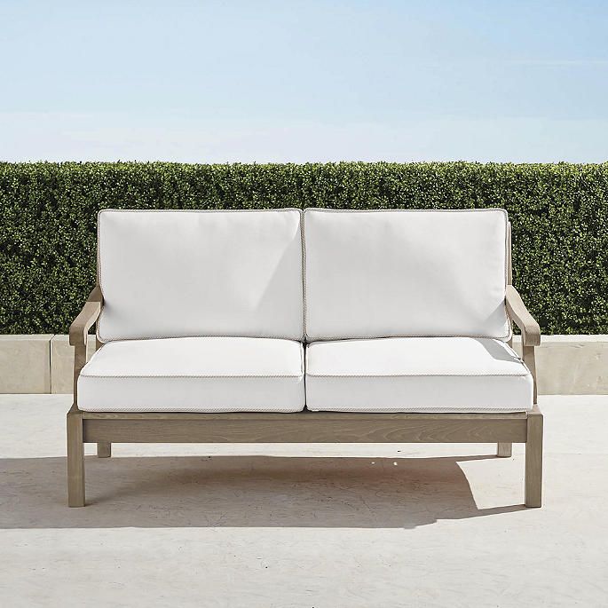 Cassara Loveseat with Cushions in Weathered Finish | Frontgate | Frontgate
