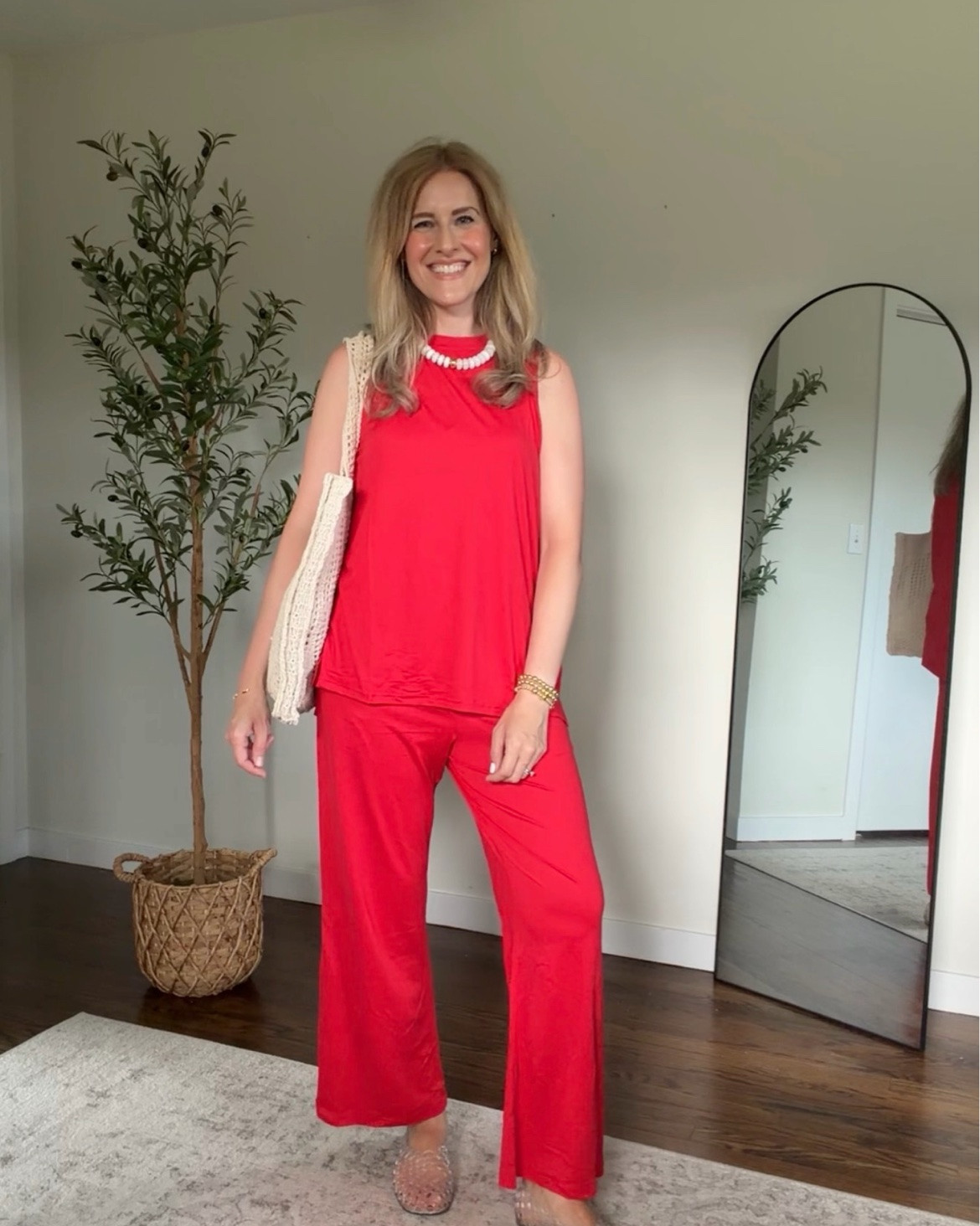 These lounge sets are soft and comfy, fabric is lightweight and a little flimsy but fine considering the set is under $20. Sized up one to a medium. #walmartfashion

#LTKOver40