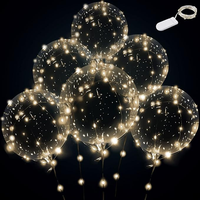 Light up led balloons (warm white-12 sets with battery) | Amazon (US)