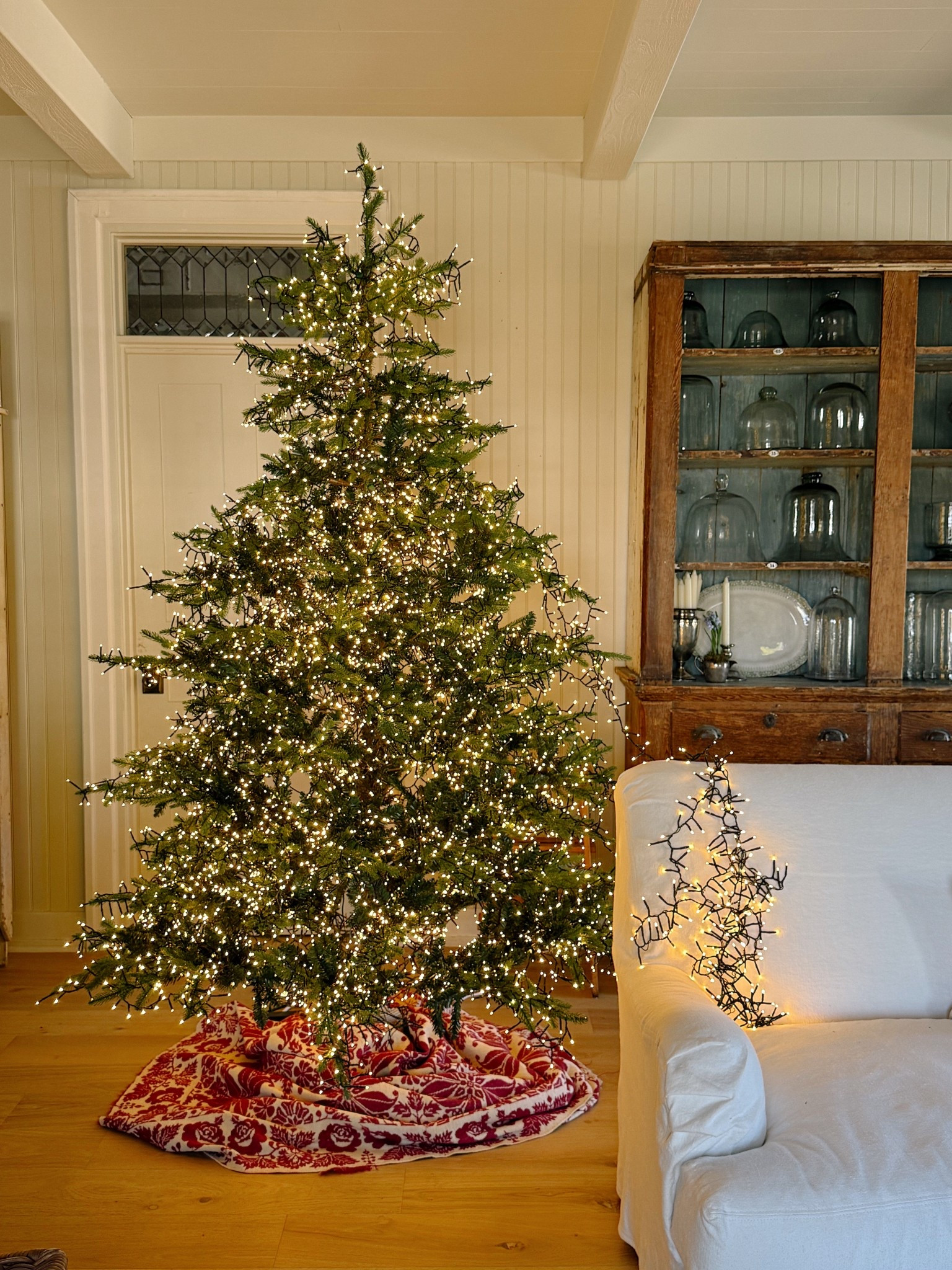 Cozy Christmas tree and lights. See how I strung the lights on my instagram: @lizmariegalvan 

#LTKHome #LTKSeasonal #LTKHoliday