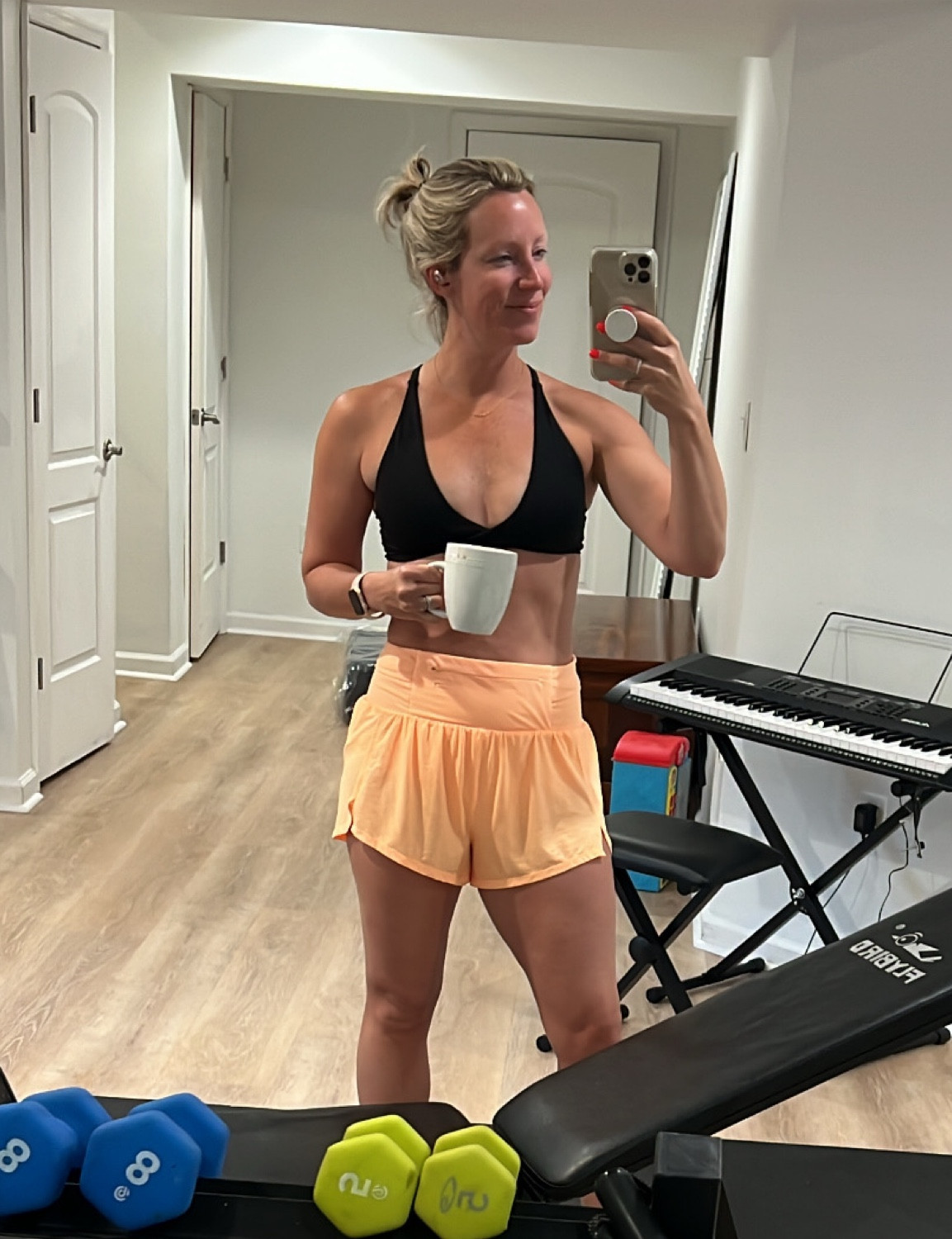 These shorts are everything - so lightweight and comfy! Wearing a size small. Sports bra crosses in the back and is also super comfy! Also in size small. 135 lbs, 5’4” for reference! 

#LTKActive #LTKFindsUnder100